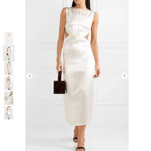 Deitas Olympia Cutout Satin Maxi Dress Ivory bride